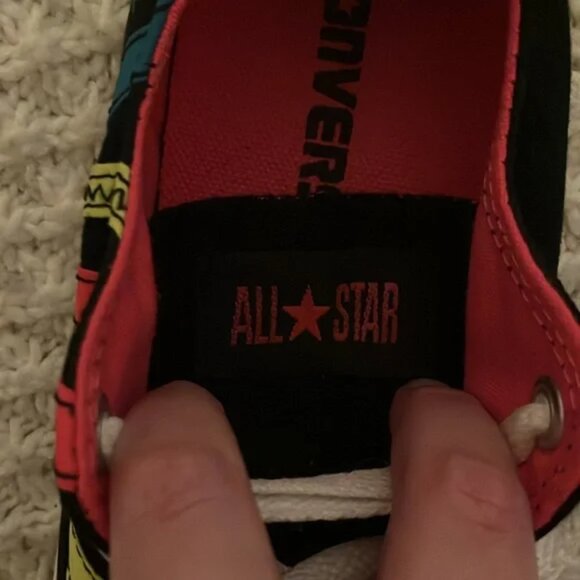 Converse All Star Neon Stripe Low Top Sneakers Womens Size 8 Mens Size 6 VHTF - Picture 8 of 9